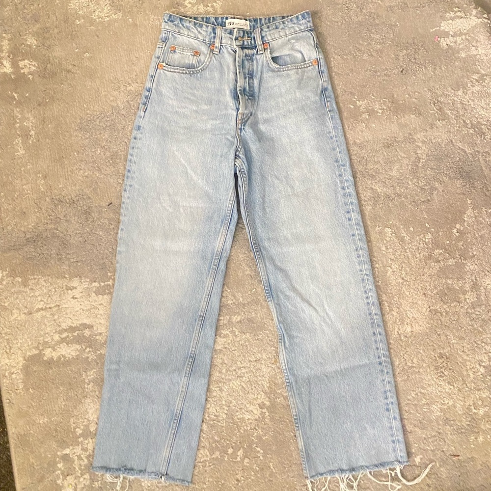 Zara High Rise Straight Jeans